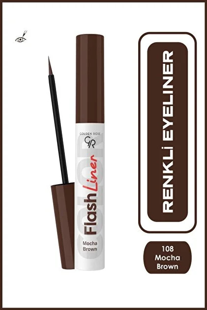 خط چشم مویی رنگ قهوه ای موکا Flash lash mocha brown eyeliner